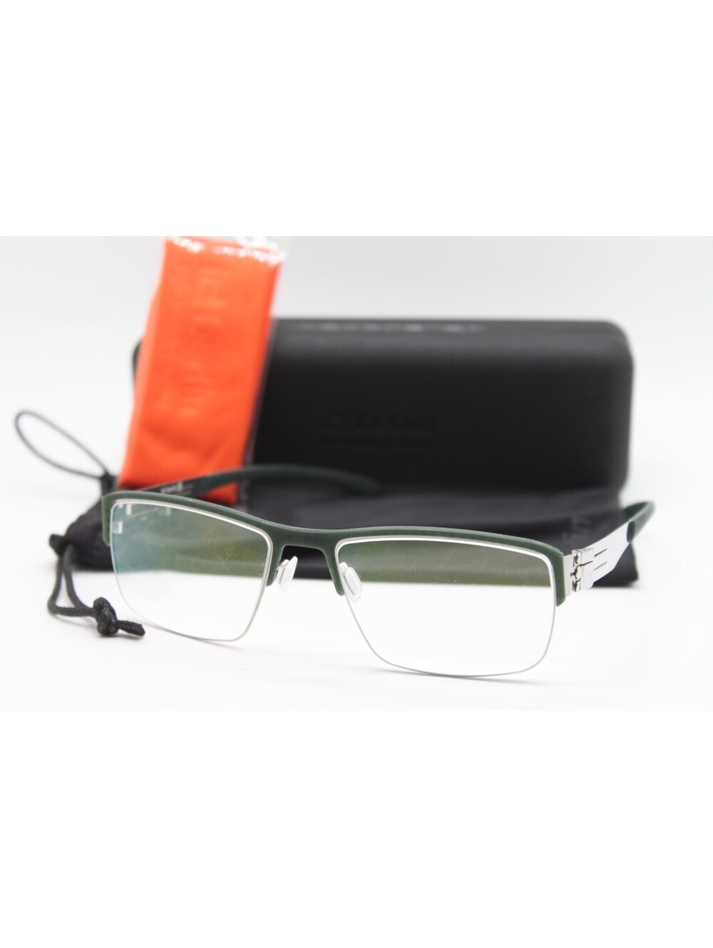 NEW IC! BERLIN MODEL MAX S. FOREST GREEN CHROME AUTHENTIC EYEGLASSES WCASE 54-19